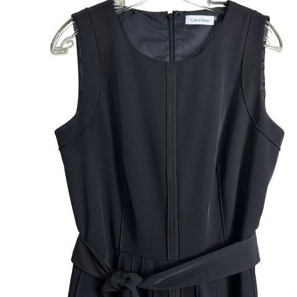 Calvin Klein Black A-line Sleeveless Flared Plain Office Style Size 3P - Picture 4 of 14